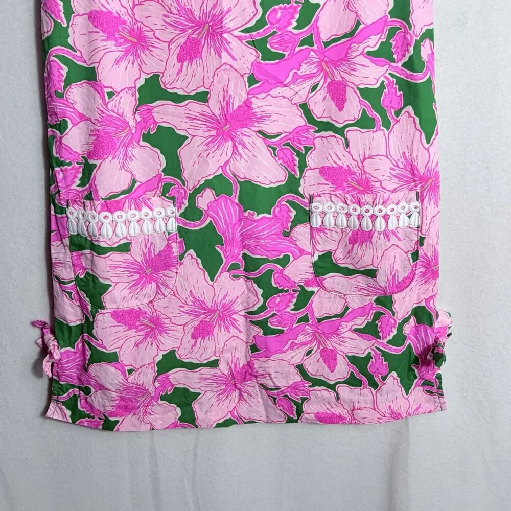 Lilly Pulitzer Kelly Green Hibis Kiss Floral Classic Shift Dress Girl's Size 10